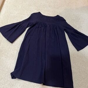 Purple baby doll bell sleeve dress
